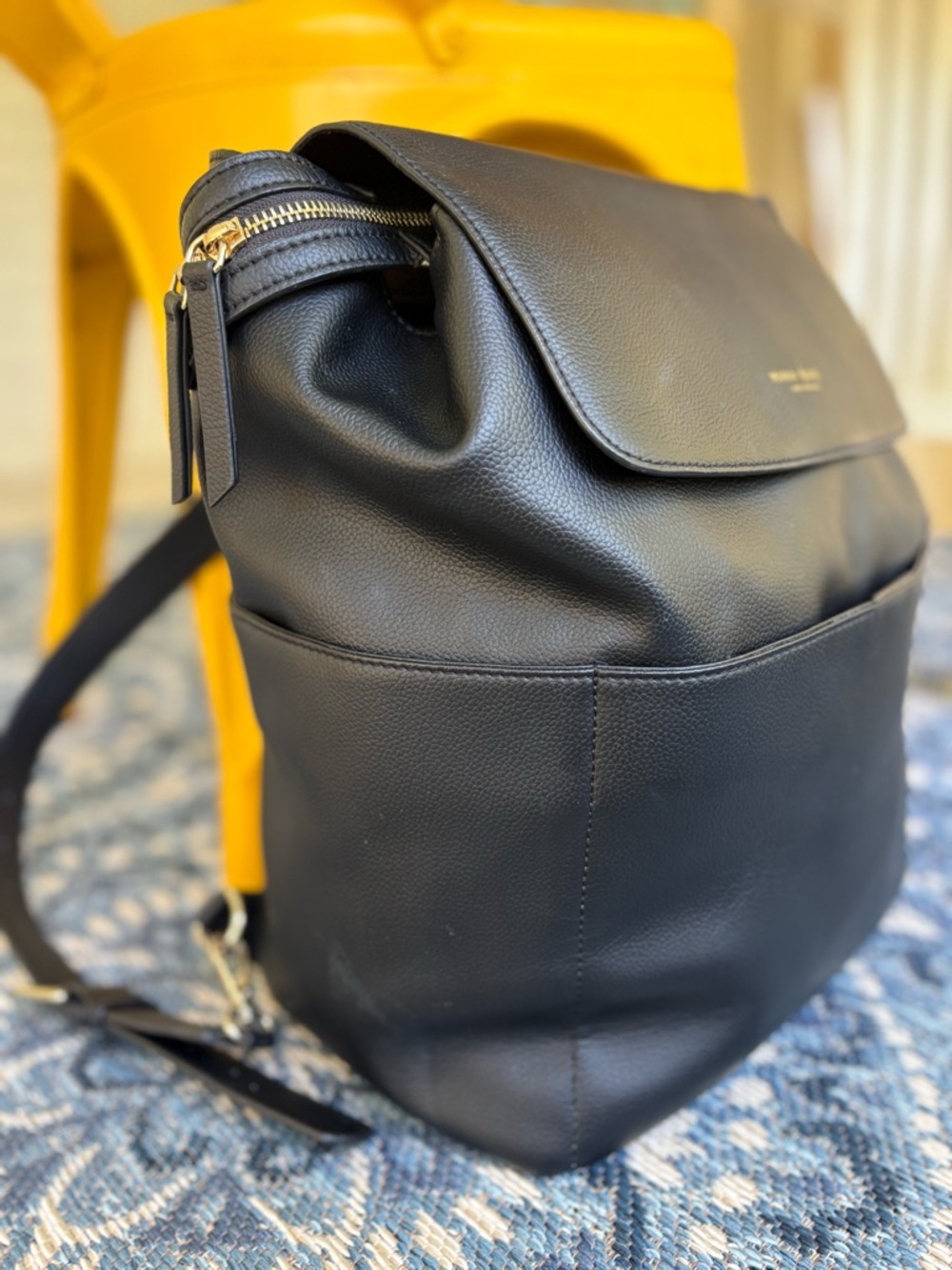 Mina Baie Kinney leather diaper bag and Backpack black sold out online - Picture 9 of 16